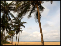 Menschenleerer Strand in Ghana