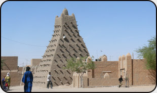 Die Sankoré Moschee in Timbuktu aus der Blütezeit der Stadt