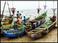 Fishing port of Winneba in Ghana