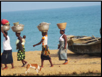 Women on the beach of Ouidah, Benin