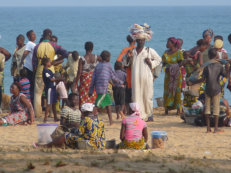 on the beach of Ouidah