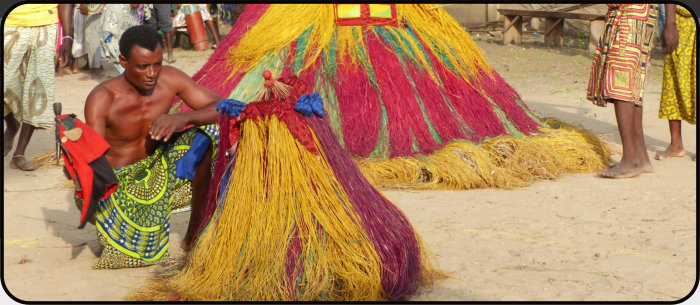 Zangbeto ceremony near Grand Popo