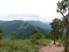 at the top of Afadjato, Ghana's highest mountain