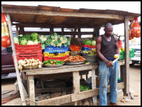 Vegetable stall in Accra, Ghana