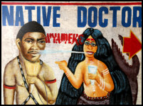 Signboard of a traditional healer in  Ghana