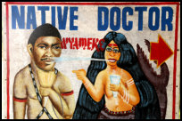 Signboard of a traditional healer in  Ghana