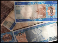 the old Ouguiya, MRO, Mauratania's former currency