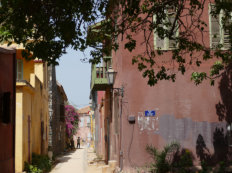 Street on the island Ile de Gorée