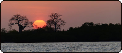 sunset in the Sine Saloum Delta